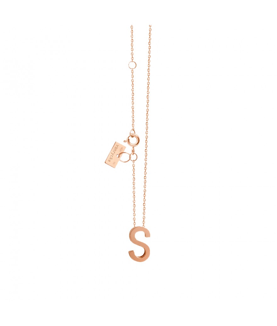 Collier Vanrycke Abécédaire "S" or rose