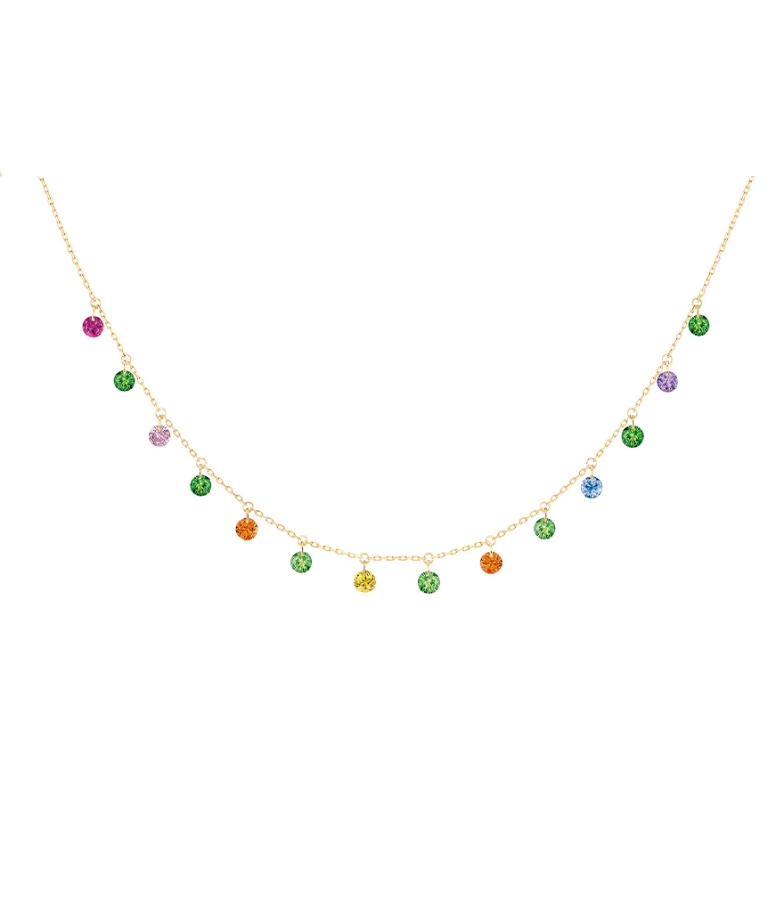 Collier La Brune et La Blonde Confetti Pop rubis saphirs tsavorites et améthyste