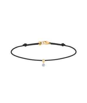 Bracelet La Brune et La Blonde Cordon BB noir or jaune diamant