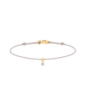 Bracelet La Brune Et La Blonde Cordon BB gris or jaune diamant