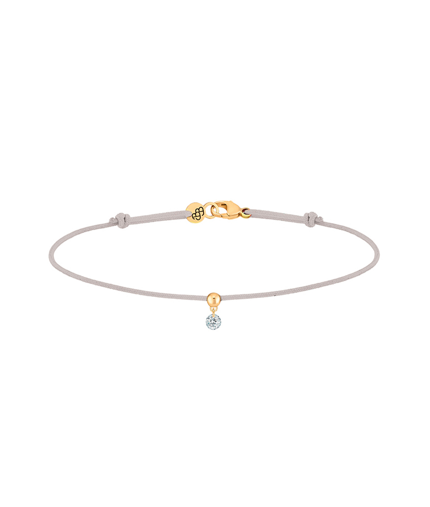 Bracelet La Brune Et La Blonde Cordon BB gris or jaune diamant