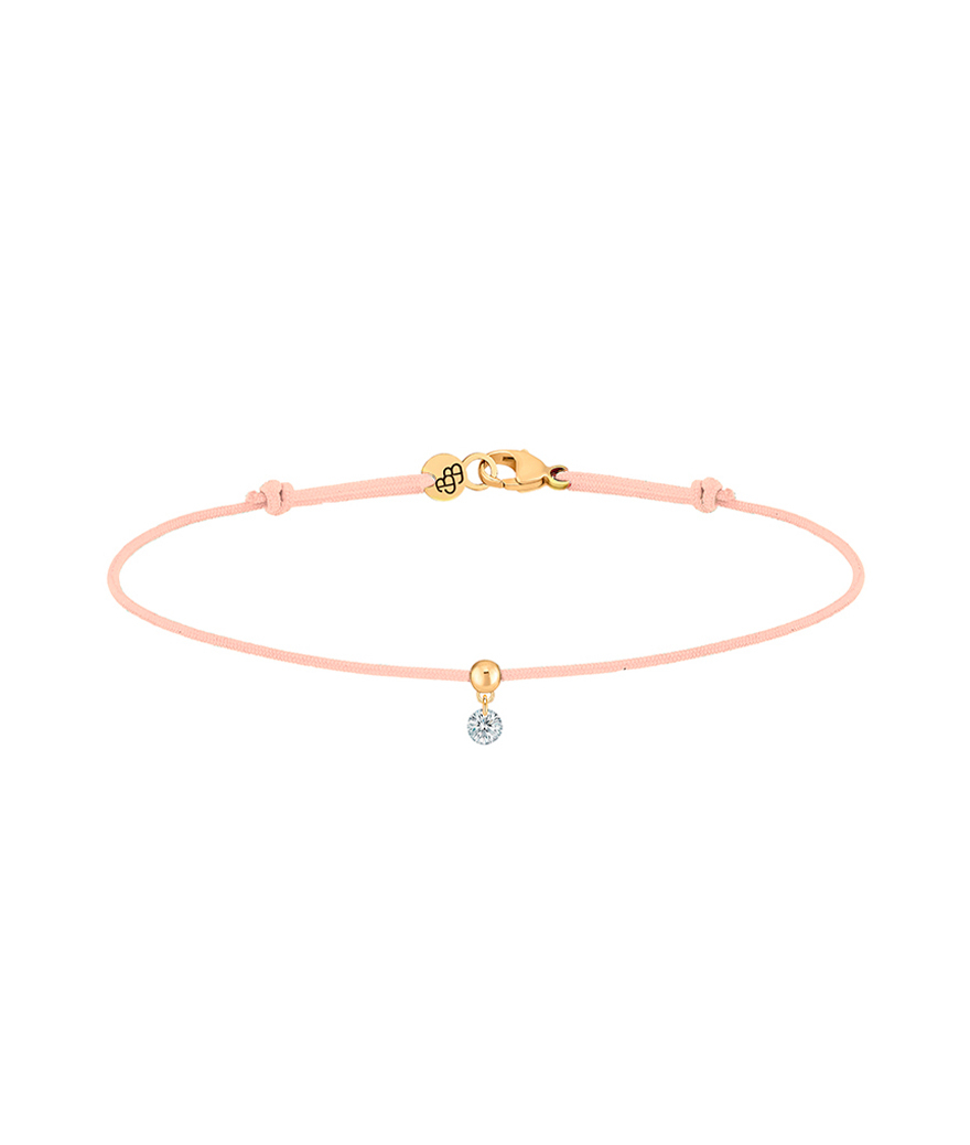 Bracelet La Brune et La Blonde cordon BB nude or jaune diamant