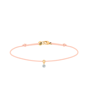 Bracelet La Brune et La Blonde cordon BB nude or jaune diamant