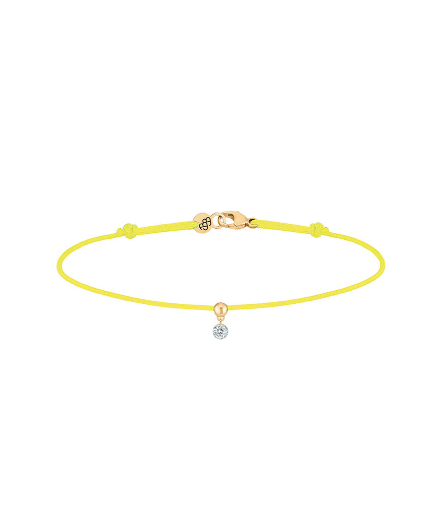Bracelet La Brune et La Blonde Cordon BB jaune or jaune diamant
