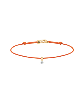 Bracelet La Brune et La Blonde Cordon BB orange or jaune diamant