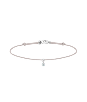 Bracelet La Brune et La Blonde cordon BB gris or blanc diamant