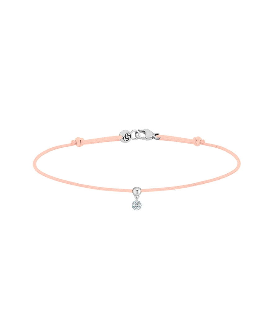 Bracelet La Brune et La Blonde cordon BB nude or blanc diamant