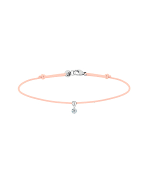 Bracelet La Brune et La Blonde cordon BB nude or blanc diamant