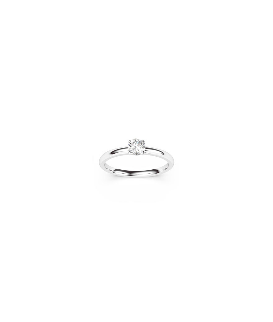 Solitaire Mademoiselle Frojo or blanc et diamants 0.20 ct