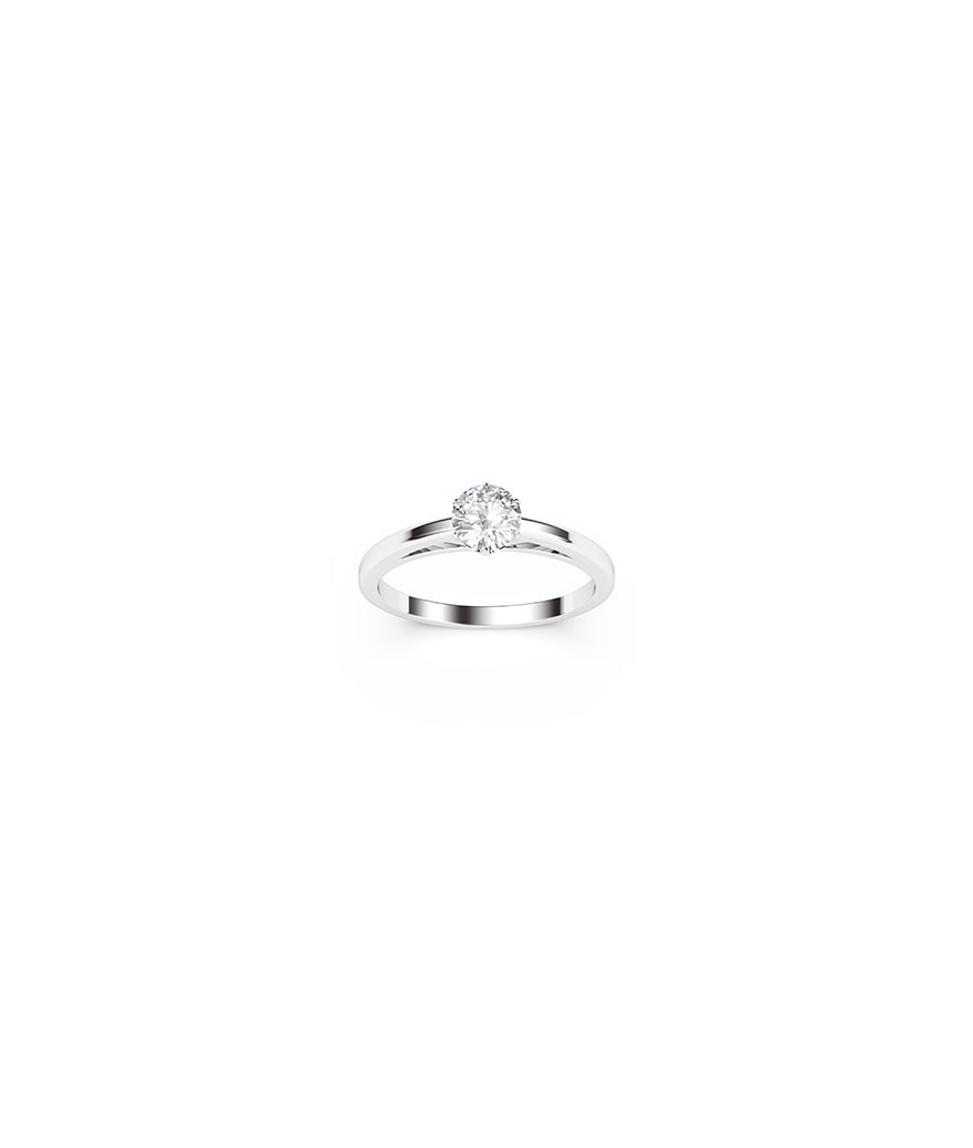 Solitaire Mademoiselle Frojo or blanc et diamants 0.30 ct