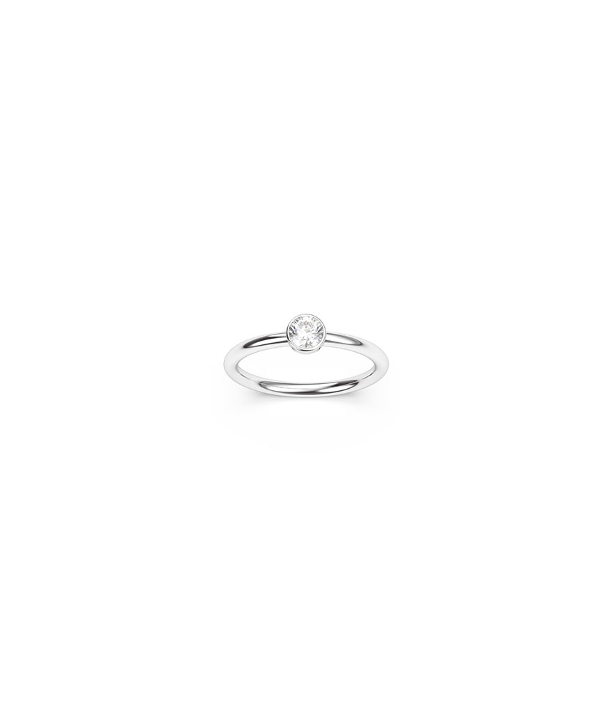 Solitaire Mademoiselle Frojo or blanc et diamants 0.30 ct