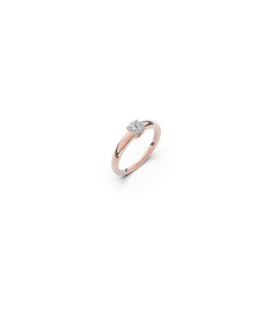 Solitaire Mademoiselle Frojo or rose et diamants 0.40 ct