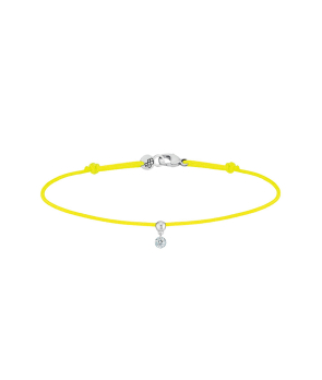 Bracelet La Brune et La Blonde cordon BB jaune or blanc diamant