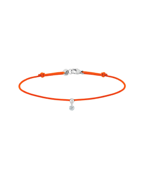 Bracelet La Brune et La Blonde cordon BB orange or blanc diamant