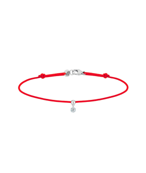 Bracelet La Brune et La Blonde cordon BB rouge or blanc diamant