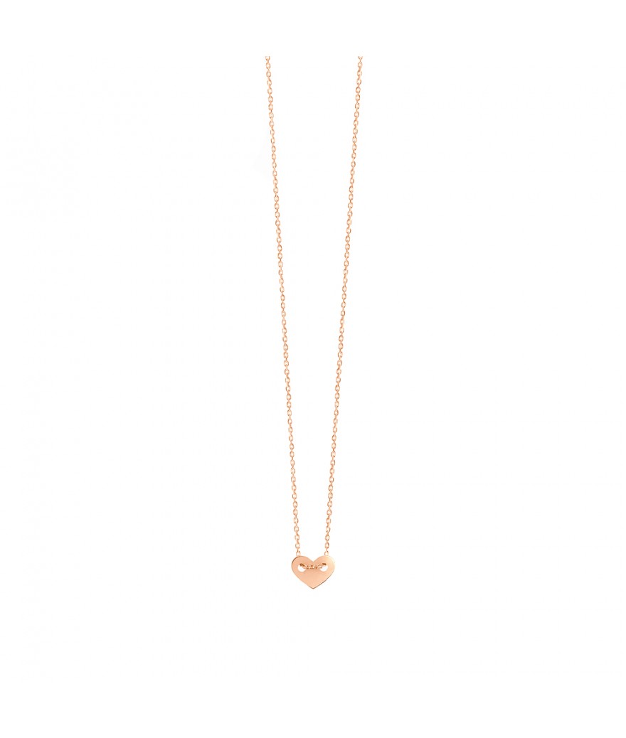 Collier Vanrycke Angie Coeur plein or rose