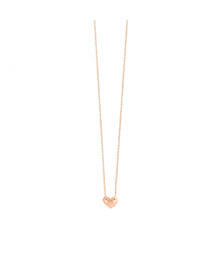 Collier Vanrycke Angie Coeur plein or rose