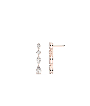 Boucles d'Oreilles Pendantes Mademoiselle Frojo or rose diamants