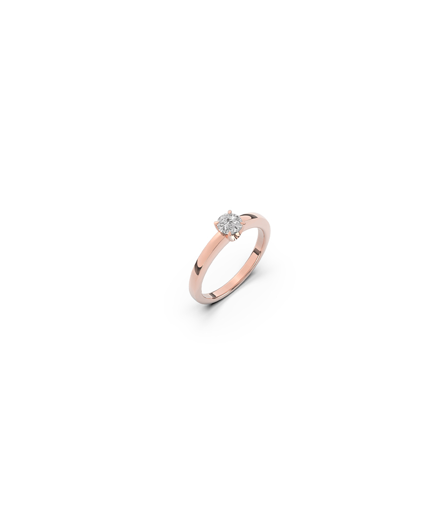 Solitaire Mademoiselle Frojo or rose diamant