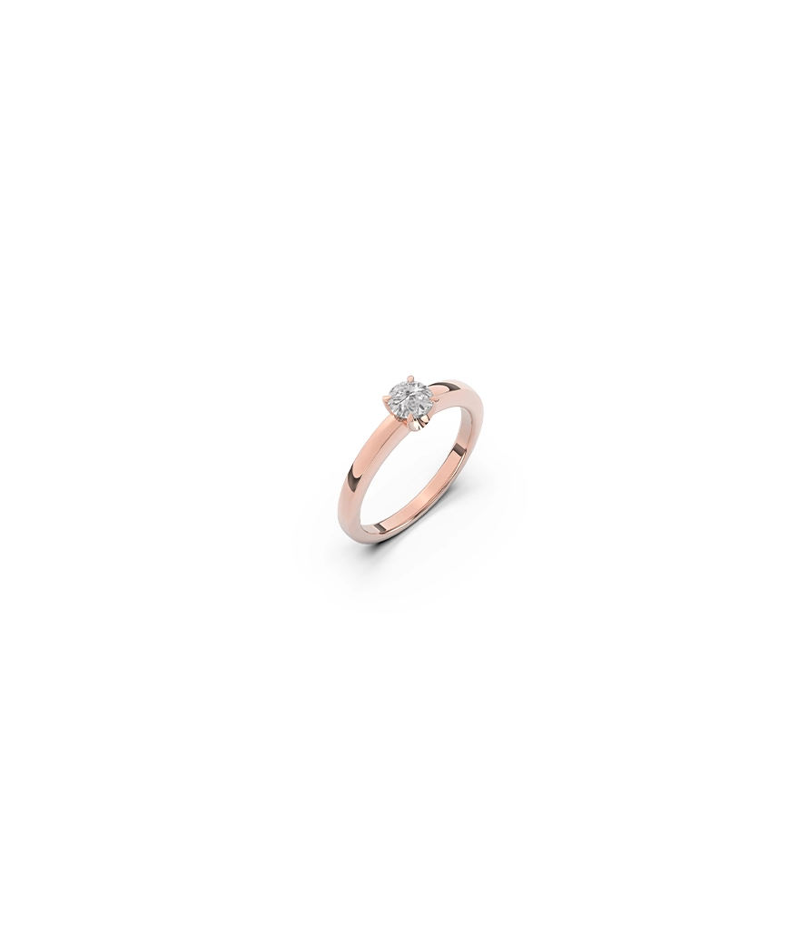 Solitaire Mademoiselle Frojo or rose diamant