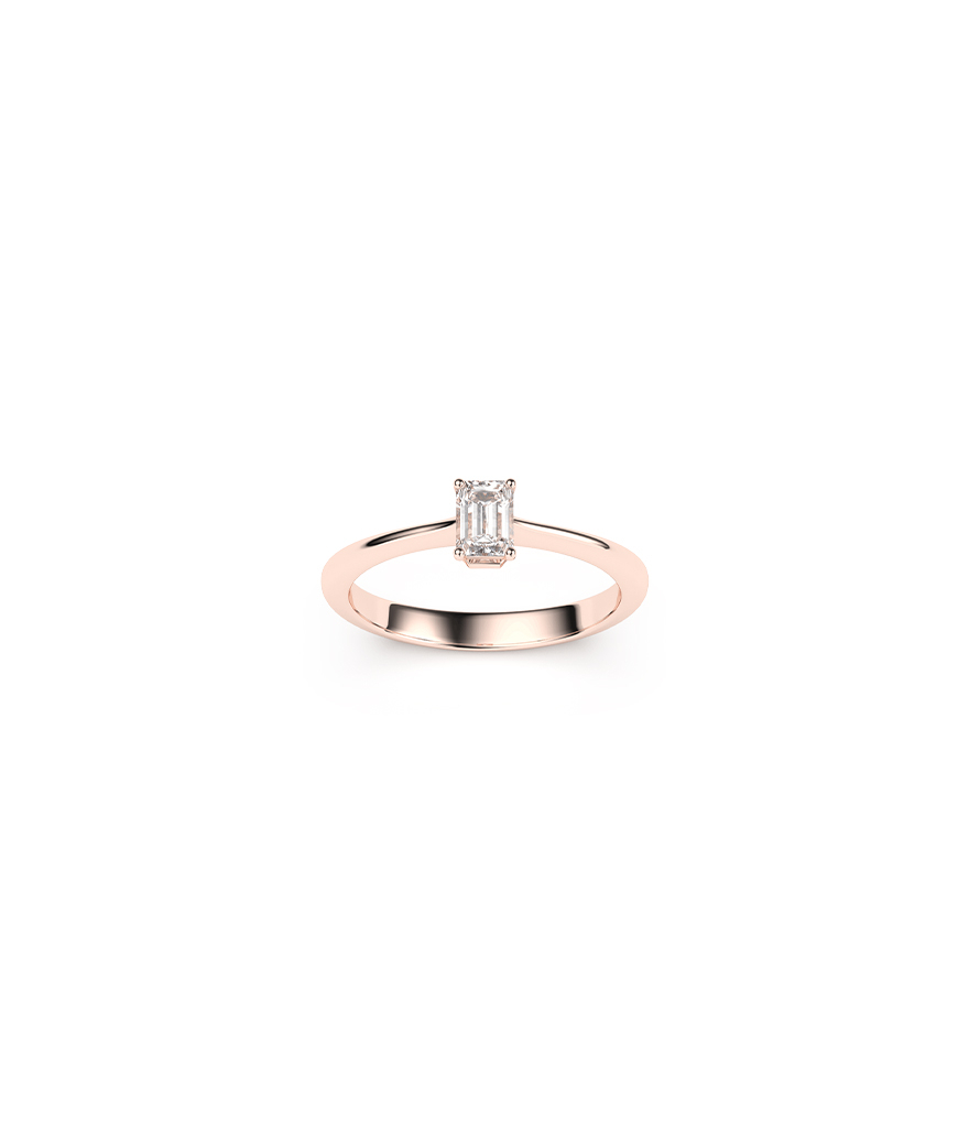 Solitaire Mademoiselle Frojo or rose diamant