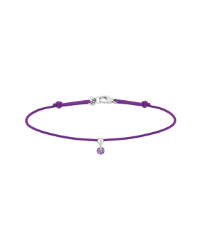 Bracelet La Brune et La Blonde BB cordon violet amethyste