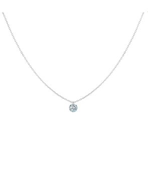 Collier La Brune et La Blonde 360° or blanc diamant solitaire