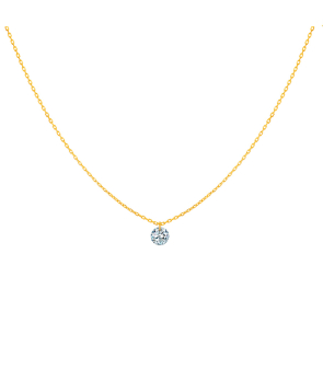 Collier La Brune et La Blonde 360° or jaune diamant solitaire