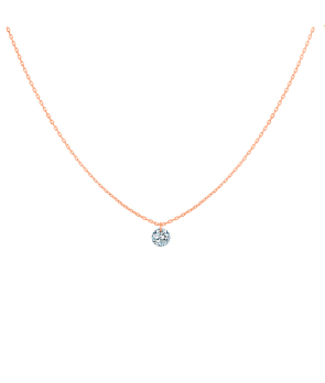 Collier La Brune et La Blonde 360° or rose diamant solitaire