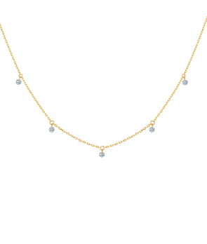 Collier La Brune et La Blonde 360° or jaune 5 diamants