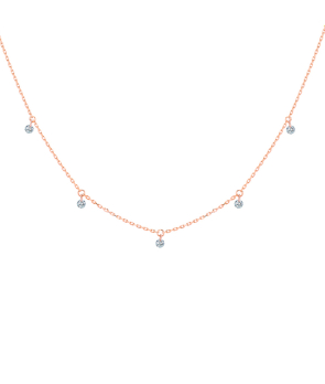 Collier La Brune et La Blonde 360° or rose 5 diamants