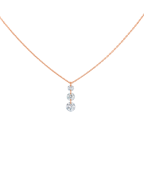 Collier La Brune et La Blonde 360° Trio or rose diamants