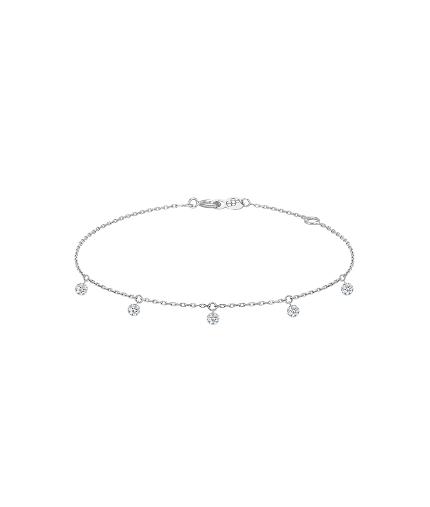 Bracelet La Brune et La Blonde 360° or blanc 5 diamants