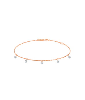 Bracelet La Brune et La Blonde 360° or rose 5 diamants