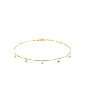 Bracelet La Brune et La Blonde 360° or jaune 5 diamants