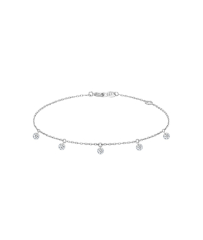 Bracelet La Brune et La Blonde 360° or blanc 5 diamants