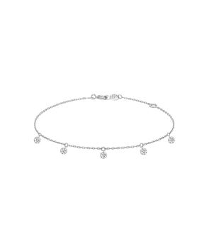 Bracelet La Brune et La Blonde 360° or blanc 5 diamants