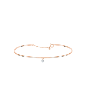 Bracelet La Brune et La Blonde Jonc 360° or rose diamant