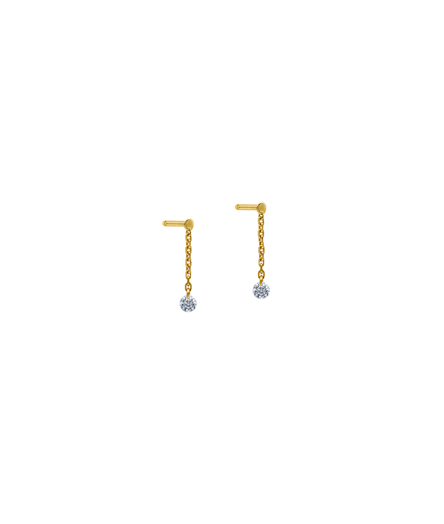 Mini pendants La Brune et La Blonde 360° or jaune diamants