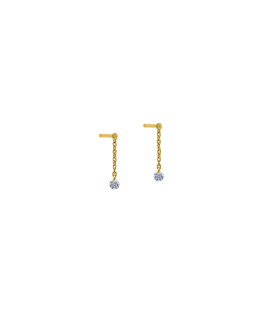 Mini pendants La Brune et La Blonde 360° or jaune diamants