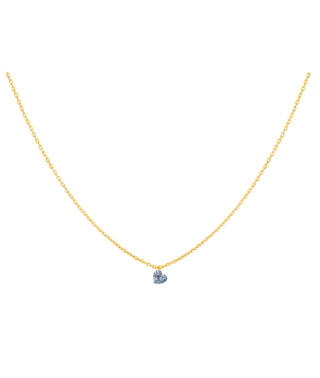 Collier La Brune et la Blonde 360° or jaune diamant cœur