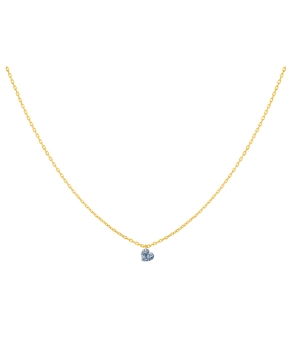 Collier La Brune et la Blonde 360° or jaune diamant cœur