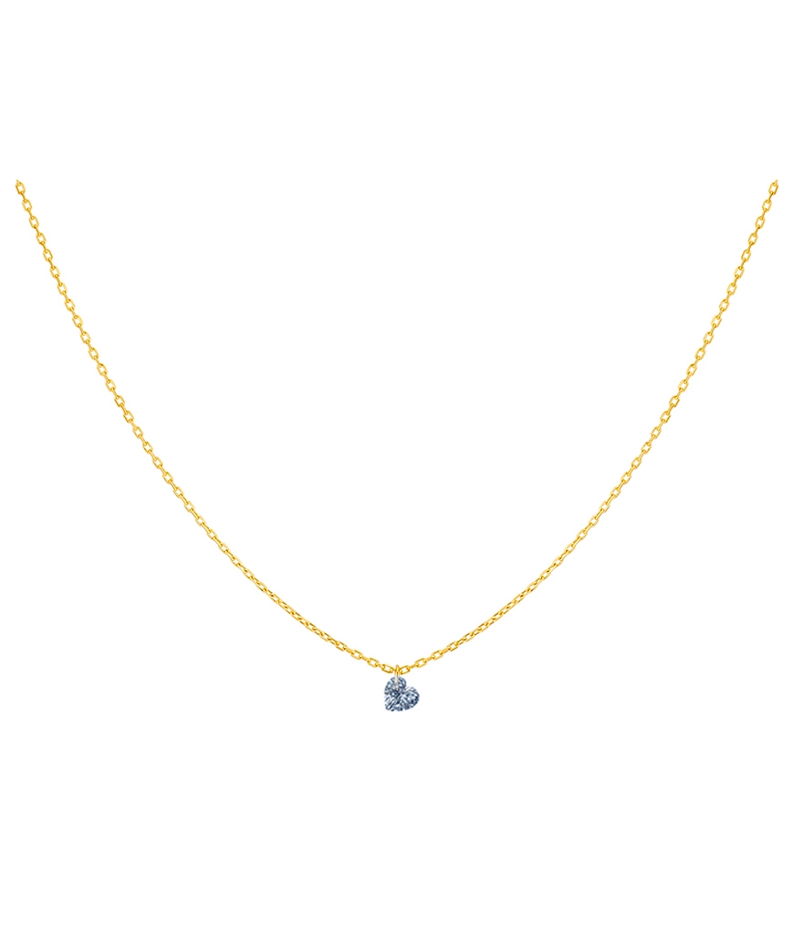 Collier La Brune et la Blonde 360° or jaune diamant cœur