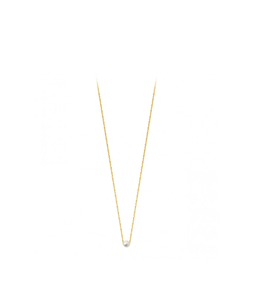 Collier Claverin Simply Mini or jaune perle blanche