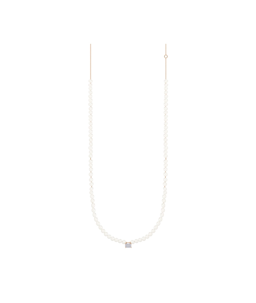 Collier Ginette NY Midnight or rose perles et diamants