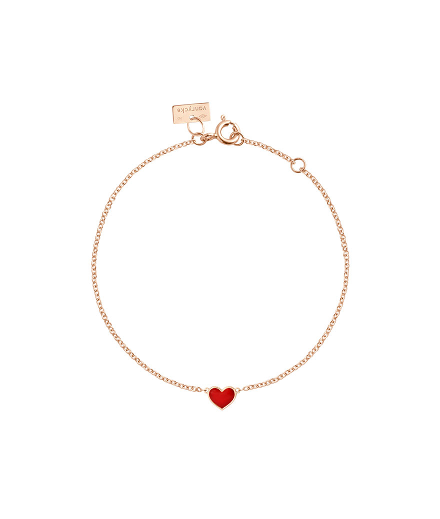 Bracelet Vanrycke Emoji coeur or rose