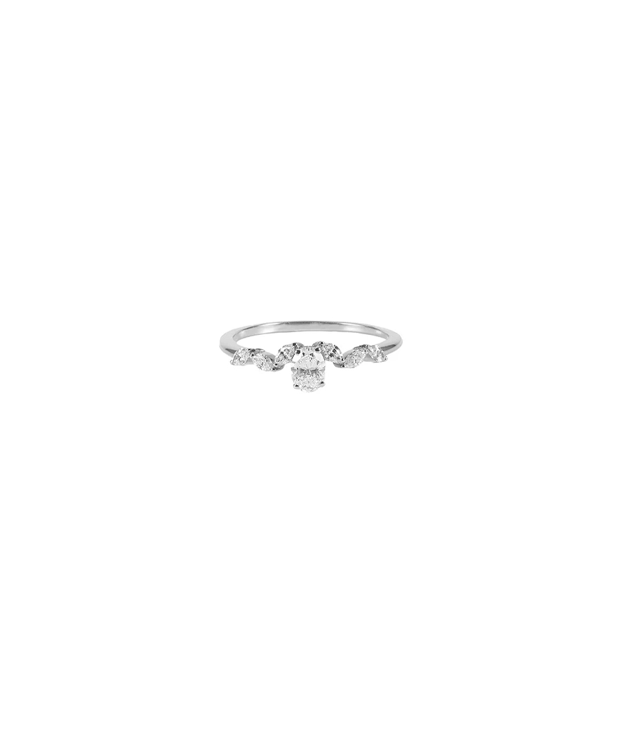 Bague La Marquisette Diane or blanc diamants