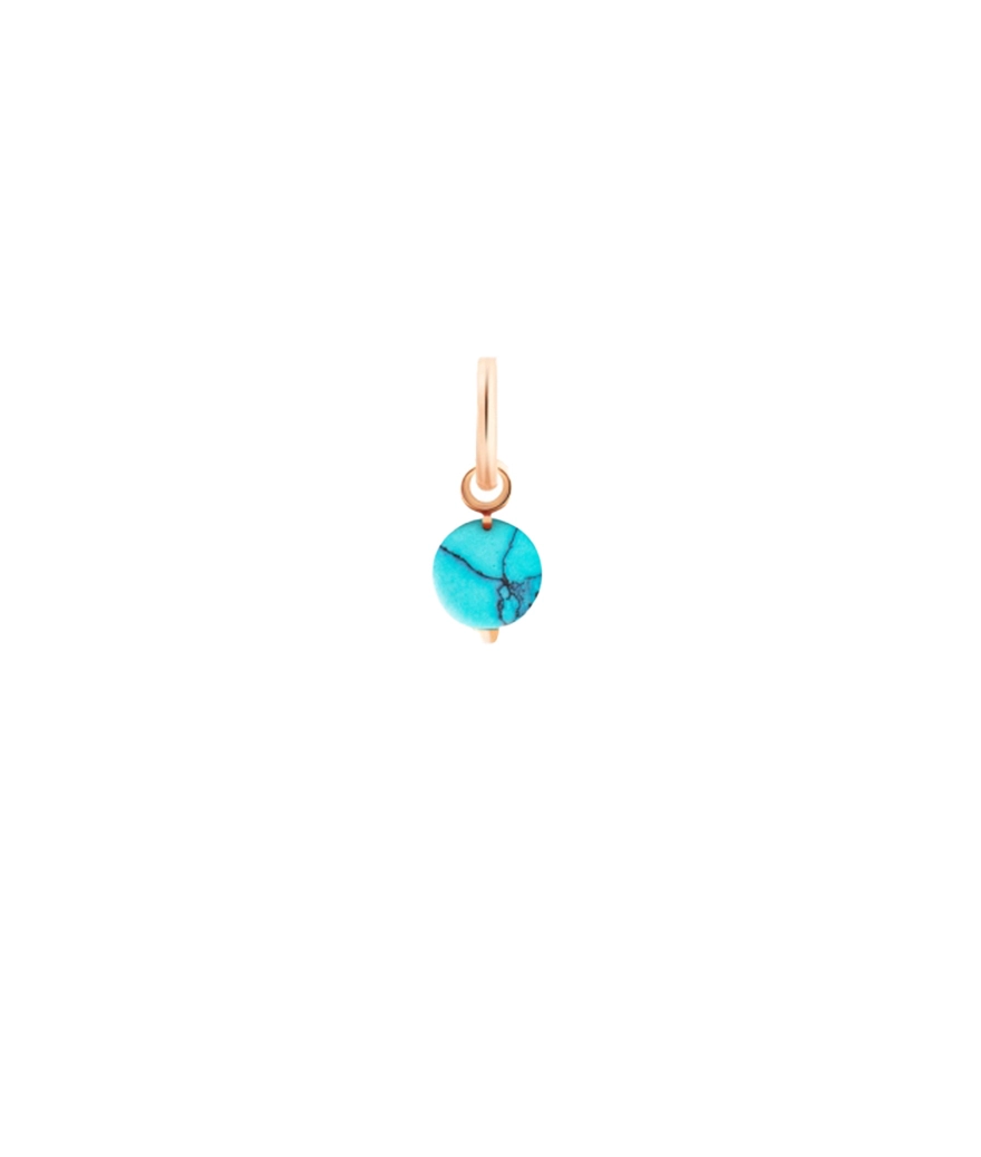 Pendentif Ginette NY charms OR ROSE turquoise tiny bead