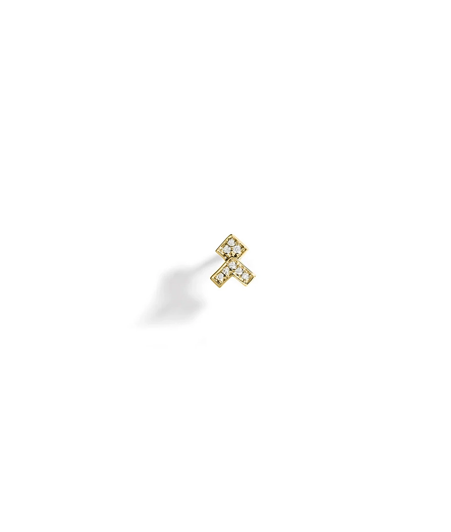 Piercing Statement flèche or jaune et diamants