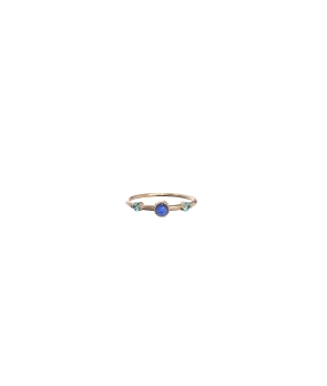 Bague  Emmanuelle d'Ortoli Emm cab n°2 saphirs et opale du Pérou or rose